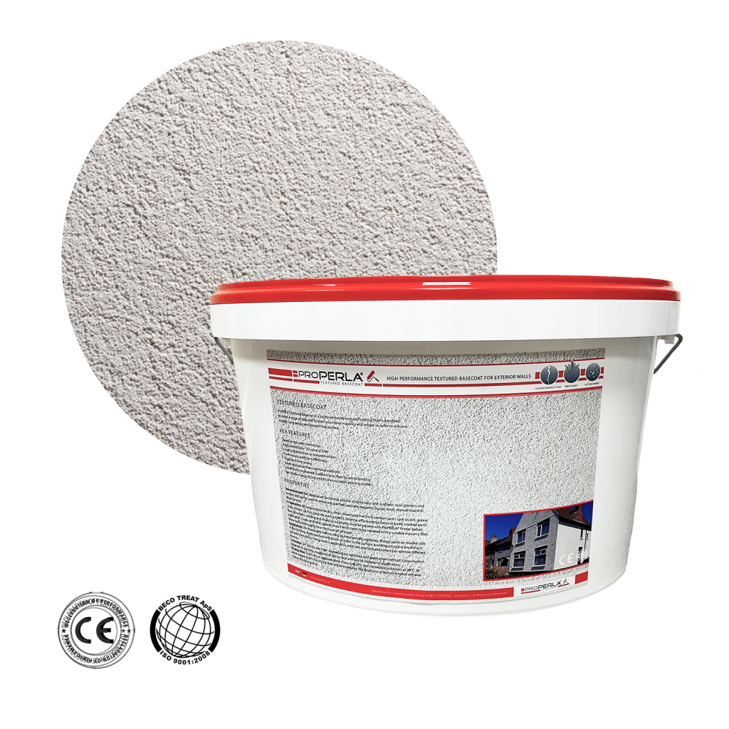 A highly breathable, ultimate performance textured basecoat for creating a range of textured finishes and repairing blemishes on exterior walls, including masonry and render.

Designed as a basecoat for ProPERLA Facade Coating.